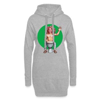 DJEMBE – Ton & Bild - Hoodie-Kleid - Grau meliert - Vorne