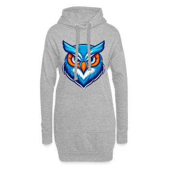 Blue Owl Esports Maskottchen-Logo - Hoodie-Kleid - Grau meliert - Vorne