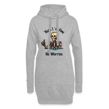 Très bien, pas de souci - Sweat-shirt à capuche long Femme - gris chiné - Devant
