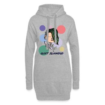 Quiet Blooming – Calm Floral Meditation Art - Hoodie-Kleid - Grau meliert - Vorne