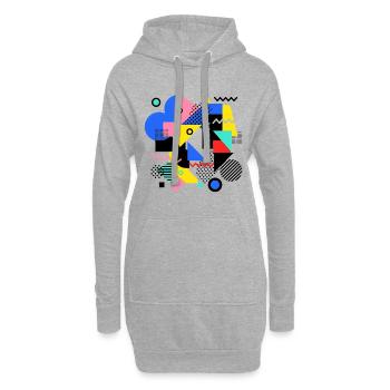 Pop Art de l’explosion géométrique des couleurs - Sweat-shirt à capuche long Femme - gris chiné - Devant