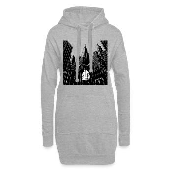 Urban Streetwear City Skyline Hoodie Design - Hoodie-Kleid - Grau meliert - Vorne