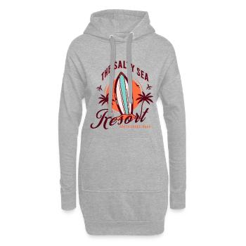 Vintage-Retro-Surf-T-Shirt - Hoodie-Kleid - Grau meliert - Vorne