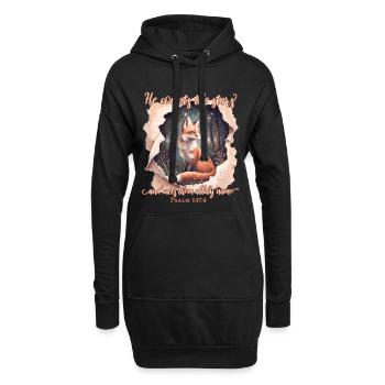 Citation biblique chrétienne de Fox - Sweat-shirt à capuche long Femme - noir - Devant