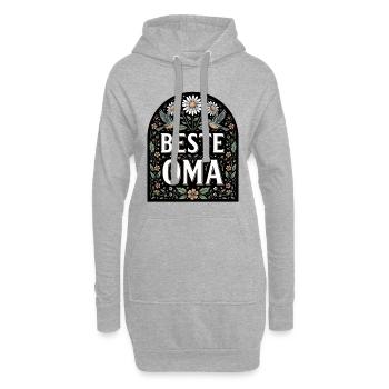 Beste Oma Geschenk für die liebste Großmutter - Hoodie-Kleid - Grau meliert - Vorne