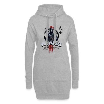 Ninja Japan Krieger  - Hoodie-Kleid - Grau meliert - Vorne