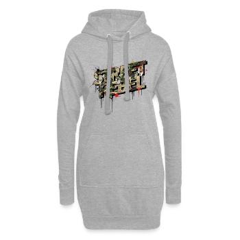 Street Rebel Camouflage Graffiti Statement - Hoodie-Kleid - Grau meliert - Vorne