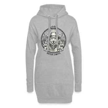 Weltraum Hund Cowboy Retro Grafik - Hoodie-Kleid - Grau meliert - Vorne