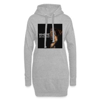 Où vas-tu ? Berger allemand qui dit triste - Sweat-shirt à capuche long Femme - gris chiné - Devant