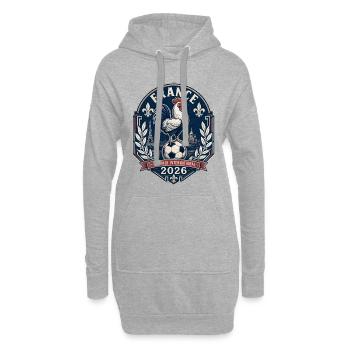 Frankreich Fan Shirt für Männer Frauen Kinder - Hoodie-Kleid - Grau meliert - Vorne