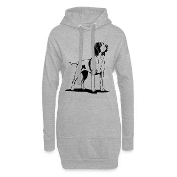 Bracco Italiano en noir - Sweat-shirt à capuche long Femme - gris chiné - Devant