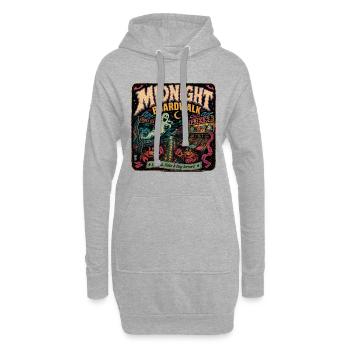 T-shirt rétro Halloween Gamer de Midnight Boardwalk - Sweat-shirt à capuche long Femme - gris chiné - Devant