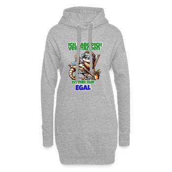 Faultier Shirt – Ist mir nur egal - Hoodie-Kleid - Grau meliert - Vorne