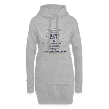 Oldtimer Baujahr 1978 T-Shirt Geburtstagsshirt - Hoodie-Kleid - Grau meliert - Vorne