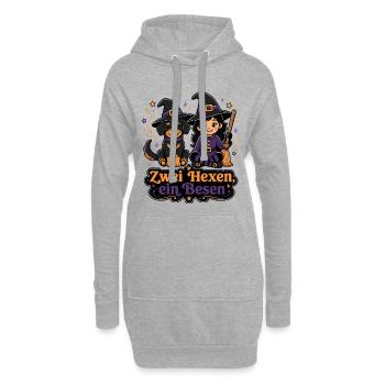 Hexen-Meute - Hoodie-Kleid - Grau meliert - Vorne