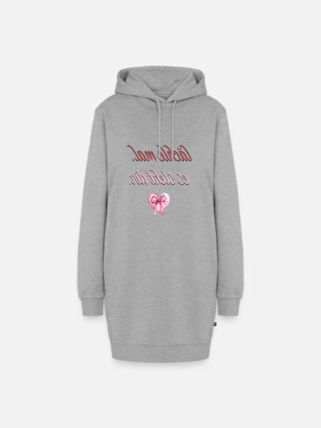 Motivations Shirt - lächle mal. Es steht dir - Hoodie-Kleid - Grau meliert
