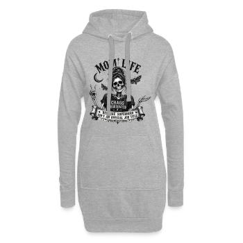 Mom Life Chaos Coordinator Vintage Skull Gothic - Hoodie-Kleid - Grau meliert - Vorne