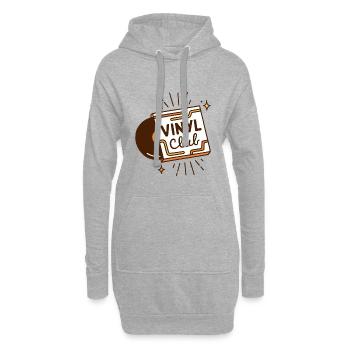 Vinylclub-Analog-Musikästhetik - Hoodie-Kleid - Grau meliert - Vorne