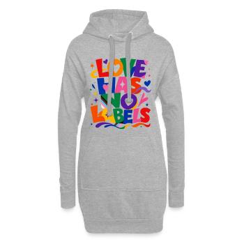 Love Has No Labels Saying for Gay & Queer Fans - Hoodie Dress - heather grey - Front