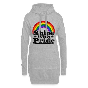 Shine With Pride Regenbogen Vintage Shirt Sticker - Hoodie-Kleid - Grau meliert - Vorne