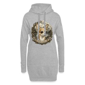 Chihuahua in vintage style with mountain landscape - Hoodie Dress - heather grey - Front