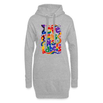 Love Has No Labels Saying for Gays & Lesbians - Hoodie Dress - heather grey - Front