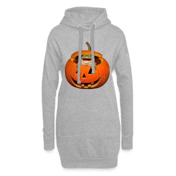 Halloween Frog in Pumpkin T-Shirt Funny - Hoodie Dress - heather grey - Front