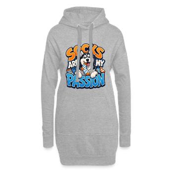 Siberian Husky - Hoodie Dress - heather grey - Front