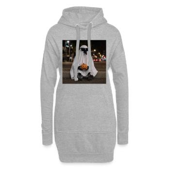 T-shirt Lunettes de Soleil Raven Ghost Halloween - Sweat-shirt à capuche long Femme - gris chiné - Devant