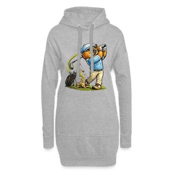 Un capybara doux au golf - Sweat-shirt à capuche long Femme - gris chiné - Devant