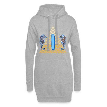 Hippocampe E 262 I - Sweat-shirt à capuche long Femme - gris chiné - Devant