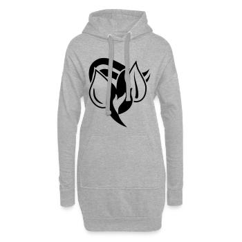 Logo Schwarz ohne Schrift - Hoodie-Kleid - Grau meliert - Vorne