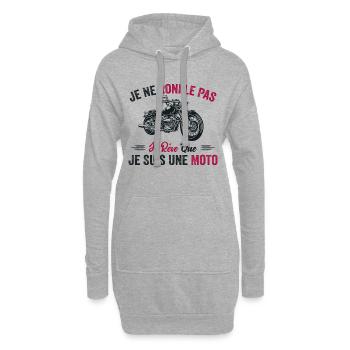 Je Ne Ronfle Pas Je Rêve Que Je Suis Une Moto - Sweat-shirt à capuche long Femme - gris chiné - Devant