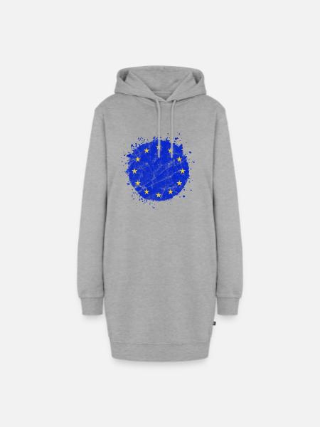 Europa EU Symbol - Hoodie-Kleid - Grau meliert