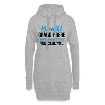 Bald großer Bruder, bitte warten - Hoodie-Kleid - Grau meliert - Vorne