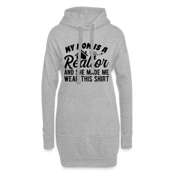 Meine Mutter ist eine Immobilienmaklerin und sie hat mich dazu gebracht, diesen Shir zu tragen - Hoodie-Kleid - Grau meliert - Vorne
