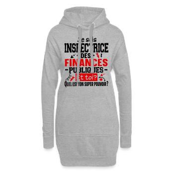 Inspectrice Finances Publiques Impôts Métier - Sweat-shirt à capuche long Femme - gris chiné - Devant