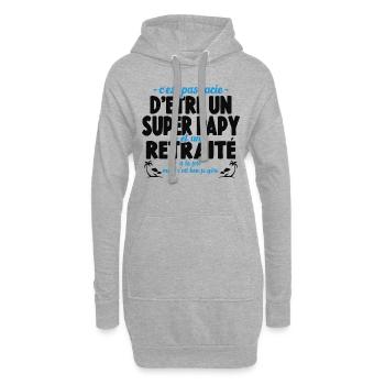 Cadeau De Retraite Pour Un Super Papy Retraité - Sweat-shirt à capuche long Femme - gris chiné - Devant