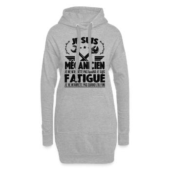 Je Suis Mécanicien Automobile Cadeau Auto Garage - Sweat-shirt à capuche long Femme - gris chiné - Devant