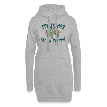 Je Peux Pas J'ai La Flemme - Sweat-shirt à capuche long Femme - gris chiné - Devant