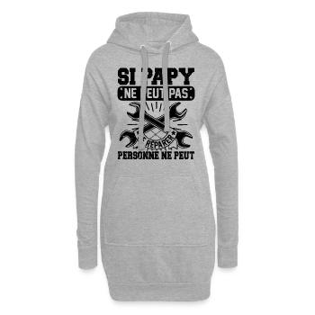 Si Papy Ne Peut Pas Le Réparer Personne Ne Peut - Sweat-shirt à capuche long Femme - gris chiné - Devant