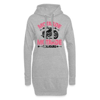 Motarde Un Jour Motarde Toujours - Sweat-shirt à capuche long Femme - gris chiné - Devant