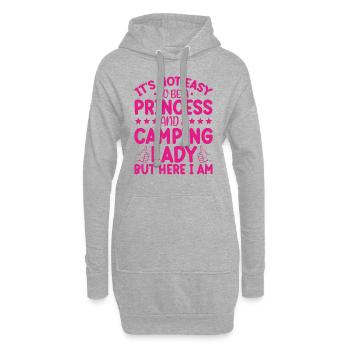 Je Suis Une Princesse Et Une Dame De Camping - Sweat-shirt à capuche long Femme - gris chiné - Devant