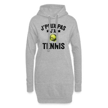 Je Peux Pas J'ai Tennis - Sweat-shirt à capuche long Femme - gris chiné - Devant