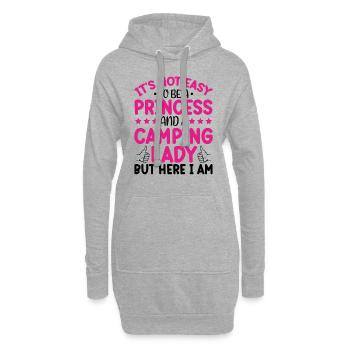 Je Suis Une Princesse Et Une Dame De Camping - Sweat-shirt à capuche long Femme - gris chiné - Devant