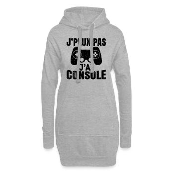 Je Peux Pas J'ai Console - Sweat-shirt à capuche long Femme - gris chiné - Devant