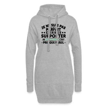 Supporter De Saint Étienne - Sweat-shirt à capuche long Femme - gris chiné - Devant