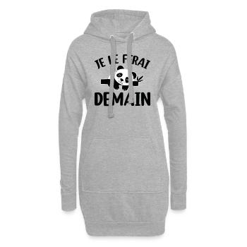 Je Le Ferai Demain - Sweat-shirt à capuche long Femme - gris chiné - Devant