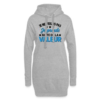 Je Ne Vieillis Pas Je Prends De La Valeur - Sweat-shirt à capuche long Femme - gris chiné - Devant
