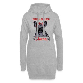 Französische Bulldogge Mama - Mama Französische Bulldogge - Hoodie-Kleid - Grau meliert - Vorne